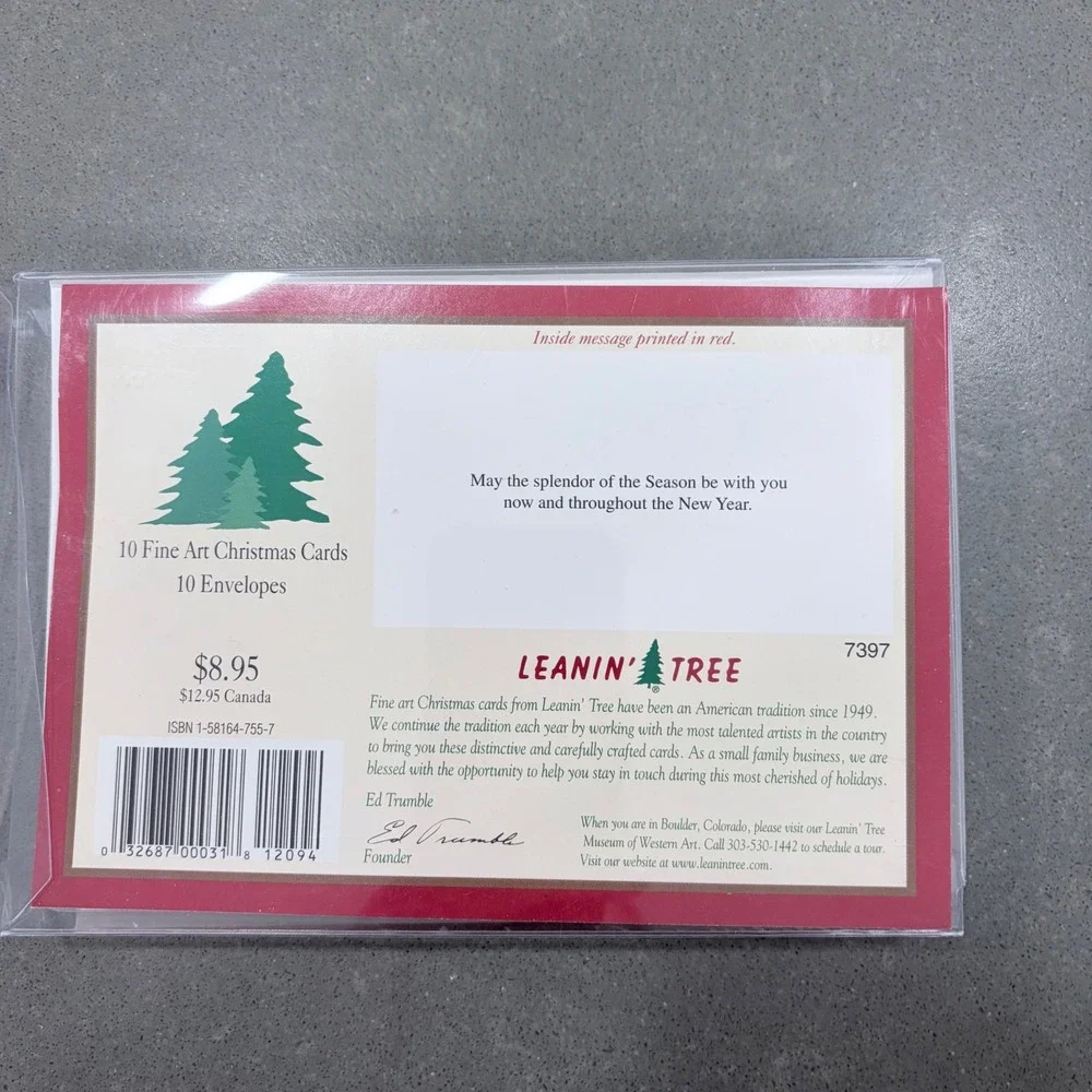 Leanin' Tree Christmas Cards Charles H Pabst Desert Mountain Saguaro Set of  8